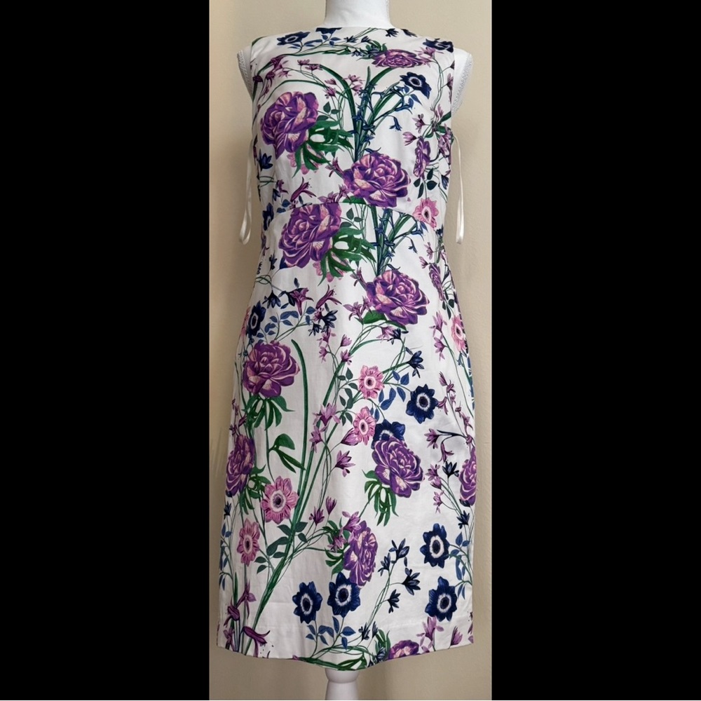 Purple Botanical Print Dress – Elegant & Fresh